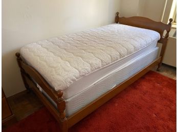 Vintage Solid Wood Twin Bed, Mattresses Optional