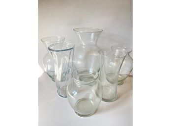 Large Glass Vases, 6 Pieces