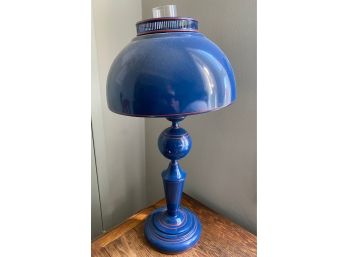 Mid Century Modern Enameled Metal Table Lamp, Needs Repair