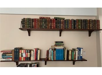 Mid Century Modern Solid Wood Wall Shelves, Books Not Included, 2 Pieces