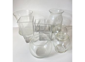 Glass Vases, 8 Pieces