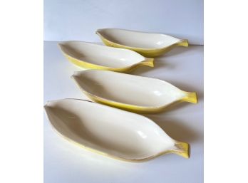 Vintage Ceramic Banana Split Serving Bowls, Set Of 4