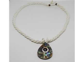 Nice Abalone Shell And Seed Bead Necklace