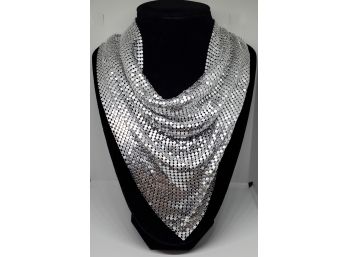 Designer Inspired Silver Tone Bib Necklace