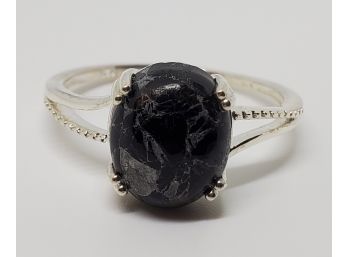Black Spinel Thundercloud Ring In Sterling Silver