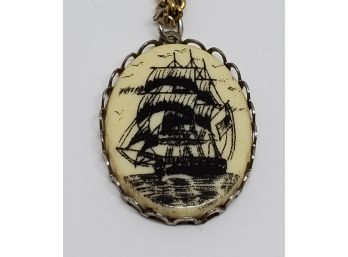 Vintage Stainless Necklace With Incredible Nautical Themed
