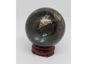 Large Labradorite Sphere Ball With Stand
