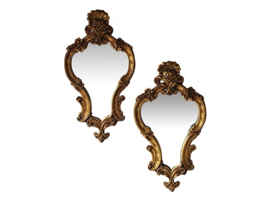 Pair Of Gorgeous Vintage Gilt Mirrors
