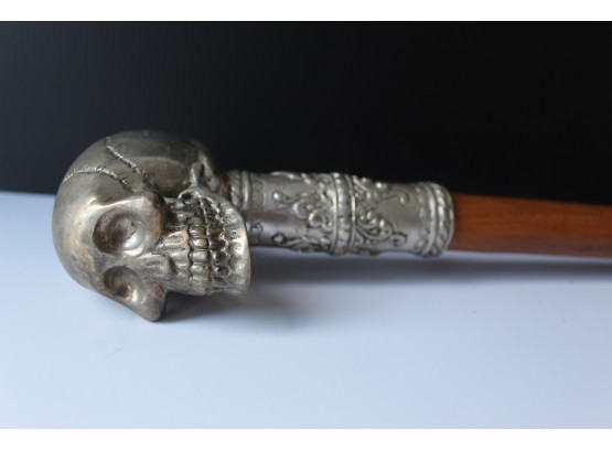 Silver Plated Skull Cane
