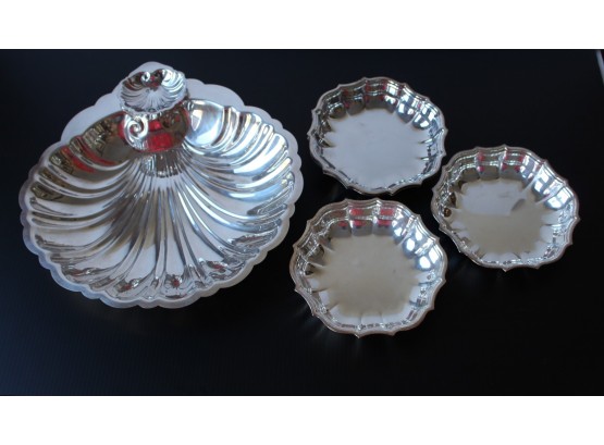 Chippendale Silverplate Dishes & Shell Server