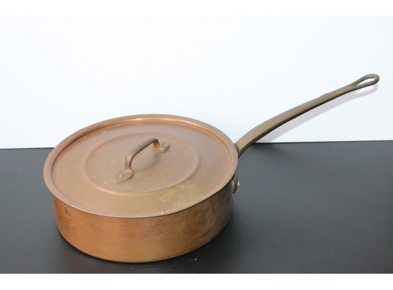 Medium Copper Pan With Lid From France