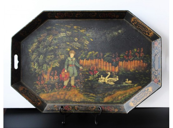Beautiful Hand Painted Toleware Tray
