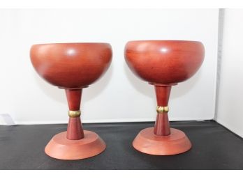 Pair Of Wooden Goblets