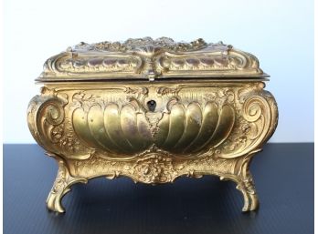 Victorian French Gilt Jewelry Box