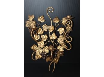 Vintage Gilt Grapevine Sconce From Italy