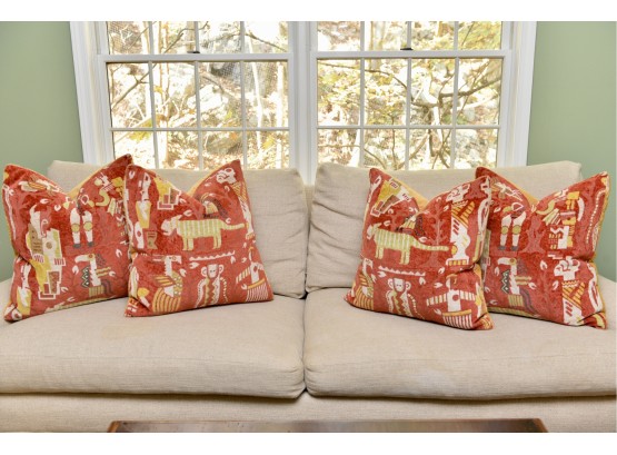 Set Of Four Custom Aztec Design Pillows