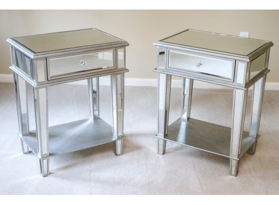 Pair Of A. A. Importing Co. Mirrored Side Tables