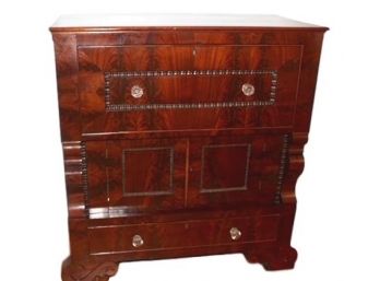 19th Century Empire Flame Mahogany Fall Front Butler's Desk