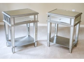 Pair Of A. A. Importing Co. Mirrored Side Tables