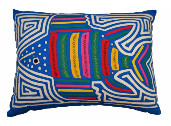 Panamanian Mola Fish Throw Pillow