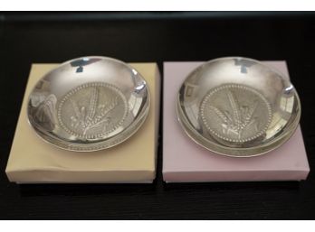 Sterling Silver Wheat Design Catchall -Set Of 2