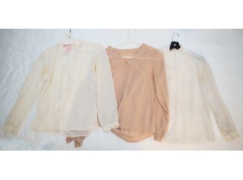 Three Saks Fifth Avenue Polyester Blouses -Size 8