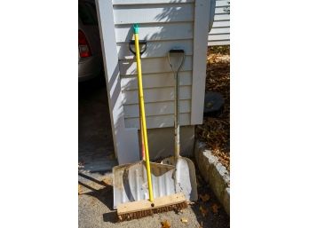 Two Shovels & Garage Push Broom
