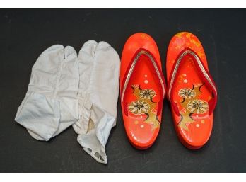 Japanese Women’s Shoes  & A Pair Of Tabi ( Kimono Socks )