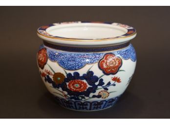 Vintage Gold Imari Hand Painted Porcelain Flower Pot