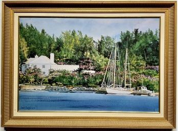 Gold Framed Watercolor Painting Signed