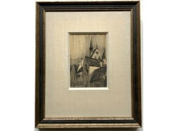 Framed Charcoal Drawing  By JA Neff