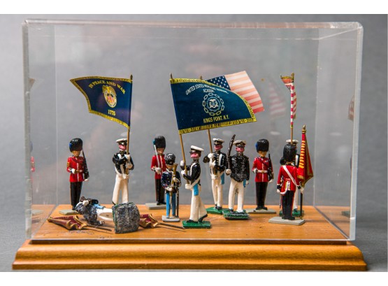 Miniature Collection Of Soldiers Under Plexiglass