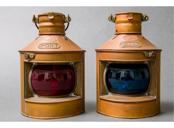 Two Copper Port & Starboard Lanterns