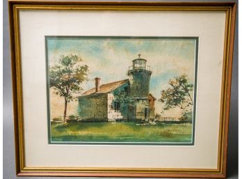 Framed Signed Watercolor Of Nova Scotia By JA Neff