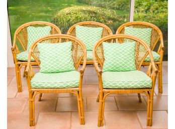 Five Vintage Rattan Chairs