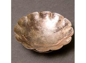 Sterling Silver Dish With Scalloped Edge