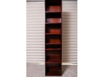 Narrow Dark Finish Wooden Bookcase