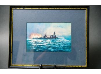 Framed Photograph USS Texas Flag Ship