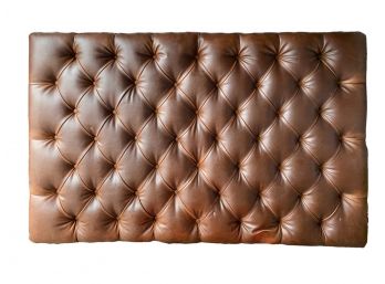 Tufted Leather Upholstered Queen Size Headboard
