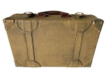 Vintage 1940's Style Leather Travel Suitcase