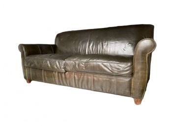 Bauhaus Leather Upholstered 2-cushion Roll Arm Sofa