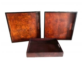 Set Of Wooden Serving Trays