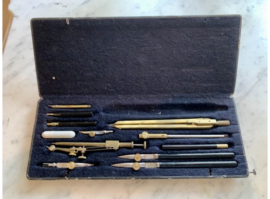 Antique ECOBRA German Drafting Tool Instrument Set