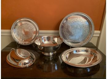 Silver Plate Collection Including Large Paul Revere Bowl