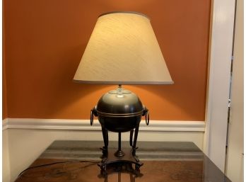 Artsy Metal Table Lamp With Round Form Base