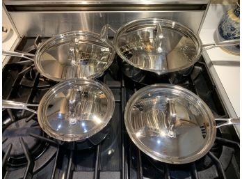 Newer Cuisinart Covered Skillets & Saucepans - Set Of Four