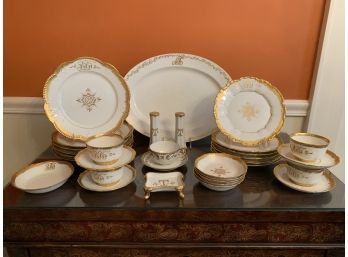 Collection Of Vintage And Antique White & Gold Dishes & Serving Pieces