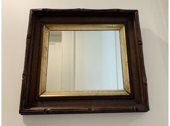 Antique Mirror With Gilt & Wood Frame