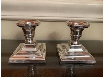 Classic Weighted Sterling Silver Candleholders From Broadway & Co, Birmingham England
