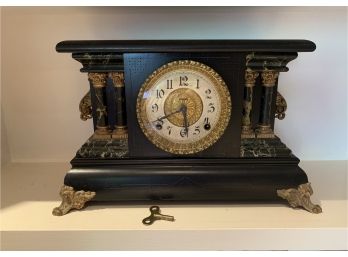 Vintage Wood Cased Mantel Clock